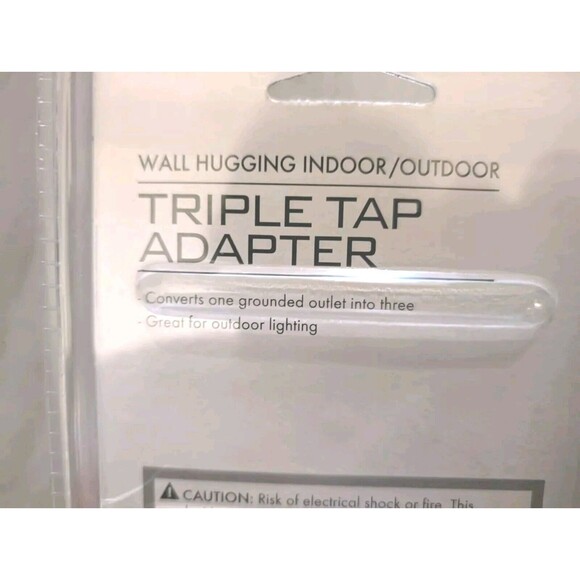 Living Solutions Wall Hugging Indoor Triple Tap Adapter Grounded Outlet - Picture 8 of 9